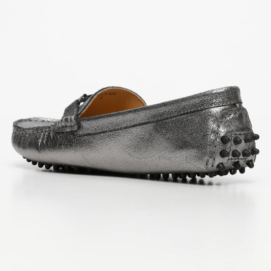 BANDY mocassins fantaisies argent foncé