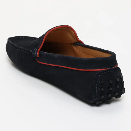 DARREN mocassins classiques marine et rouge