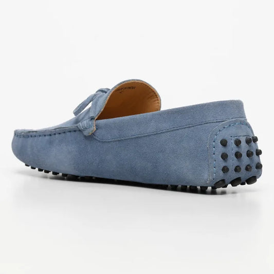 ANDY mocassins à lacets bleu denim