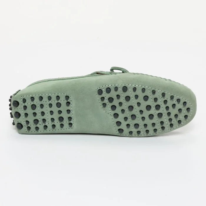 JOHNNY mocassins à lacets vert passé