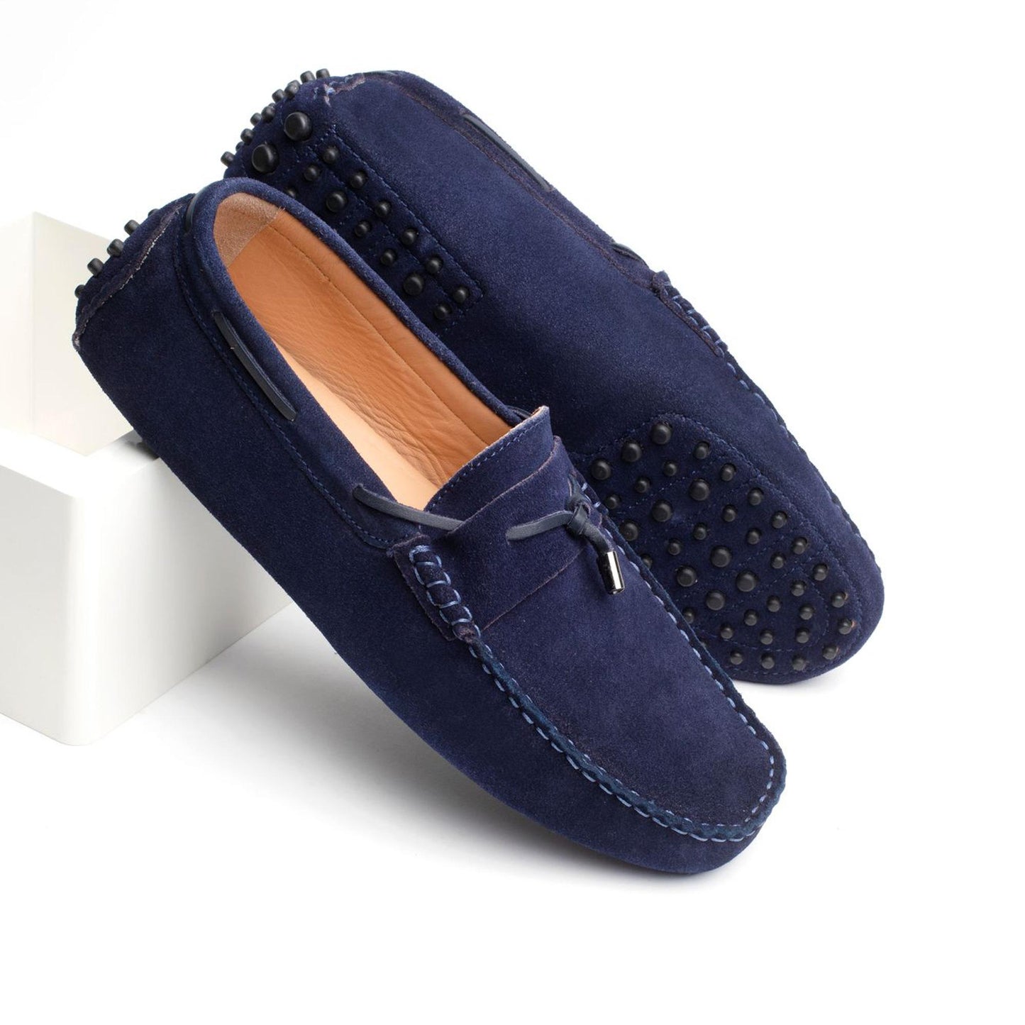 CLAYTON mocassins à lacets marine