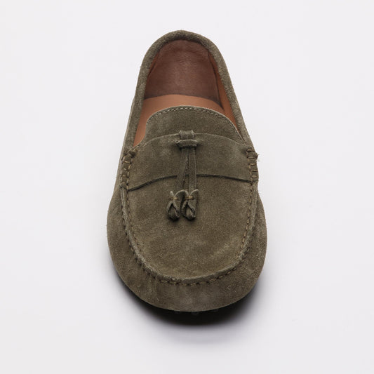 DALTON mocassins à pompons kaki