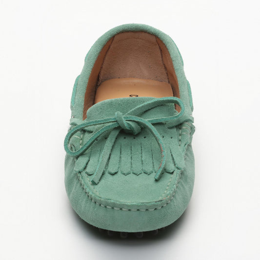 EMMA mocassins à lacets vert passé