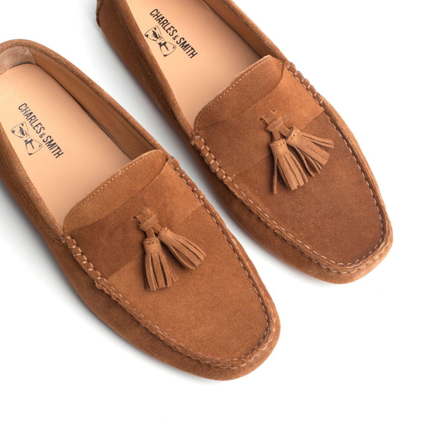 FRED mocassins à pompons camel