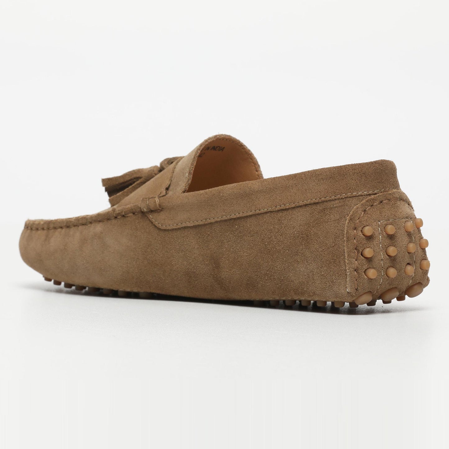 FRED mocassins à pompons kaki brun