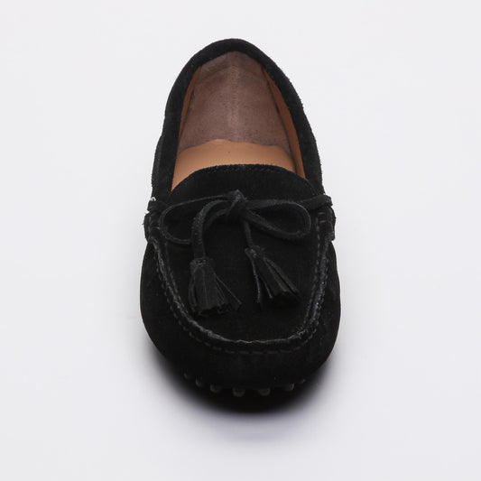 JANUARY mocassins à pompons noir