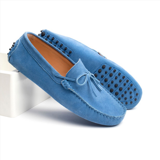 JOHNNY mocassins à lacets bleu