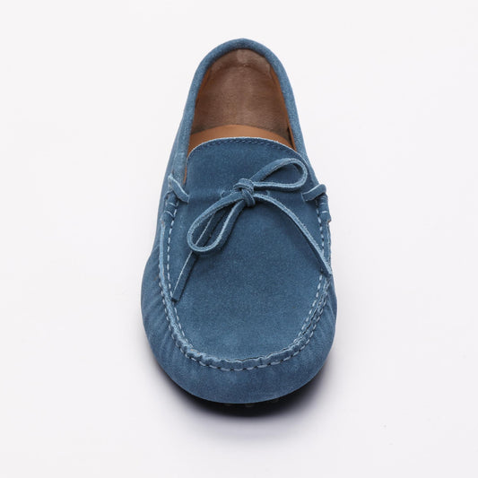 JOHNNY mocassins à lacets bleu électrique