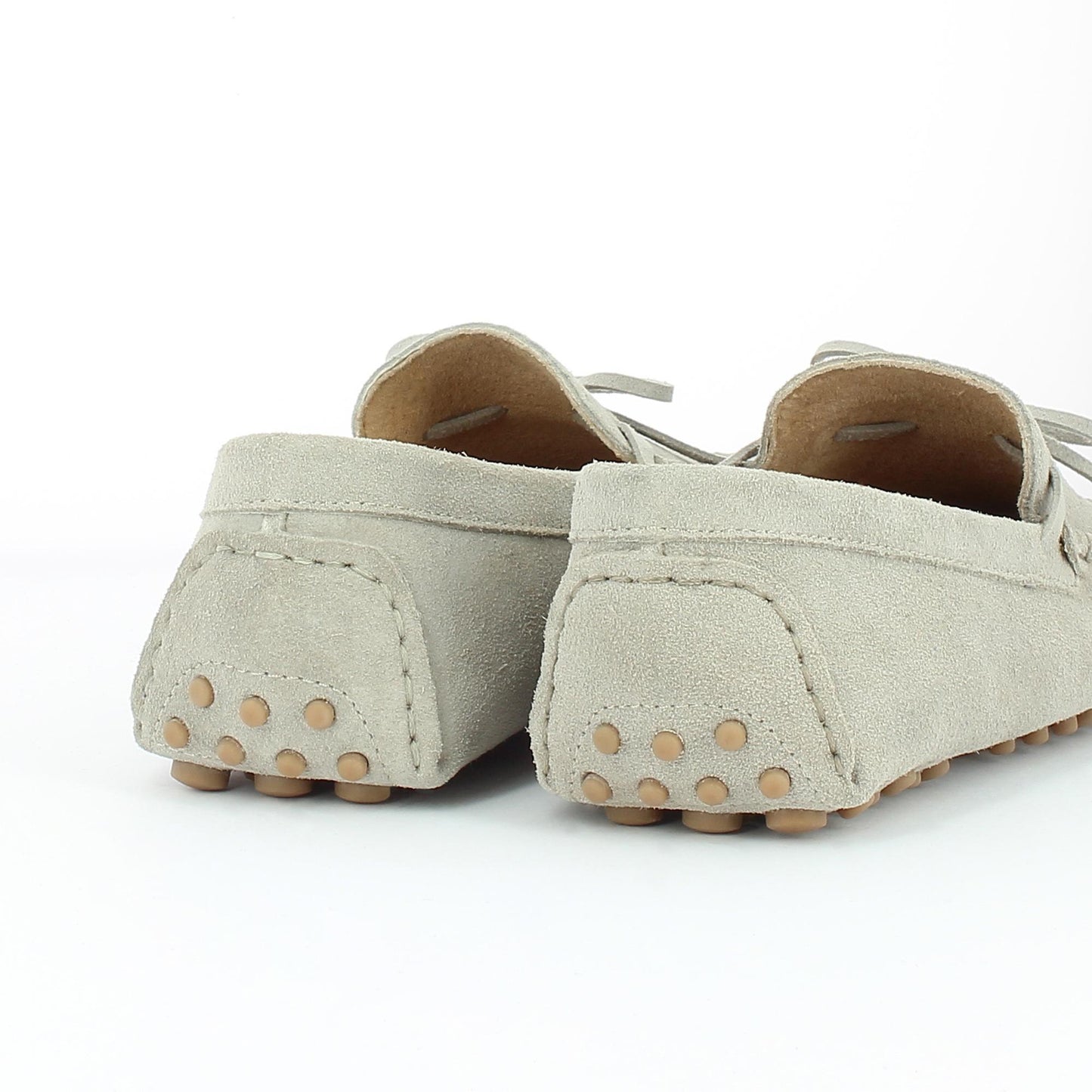 JOHNNY mocassins à lacets gris clair