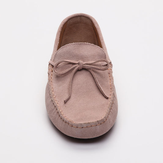 JOHNNY mocassins à lacets rose clair