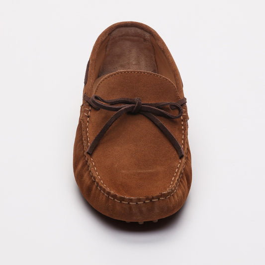 QUID mocassins à lacets camel et chocolat