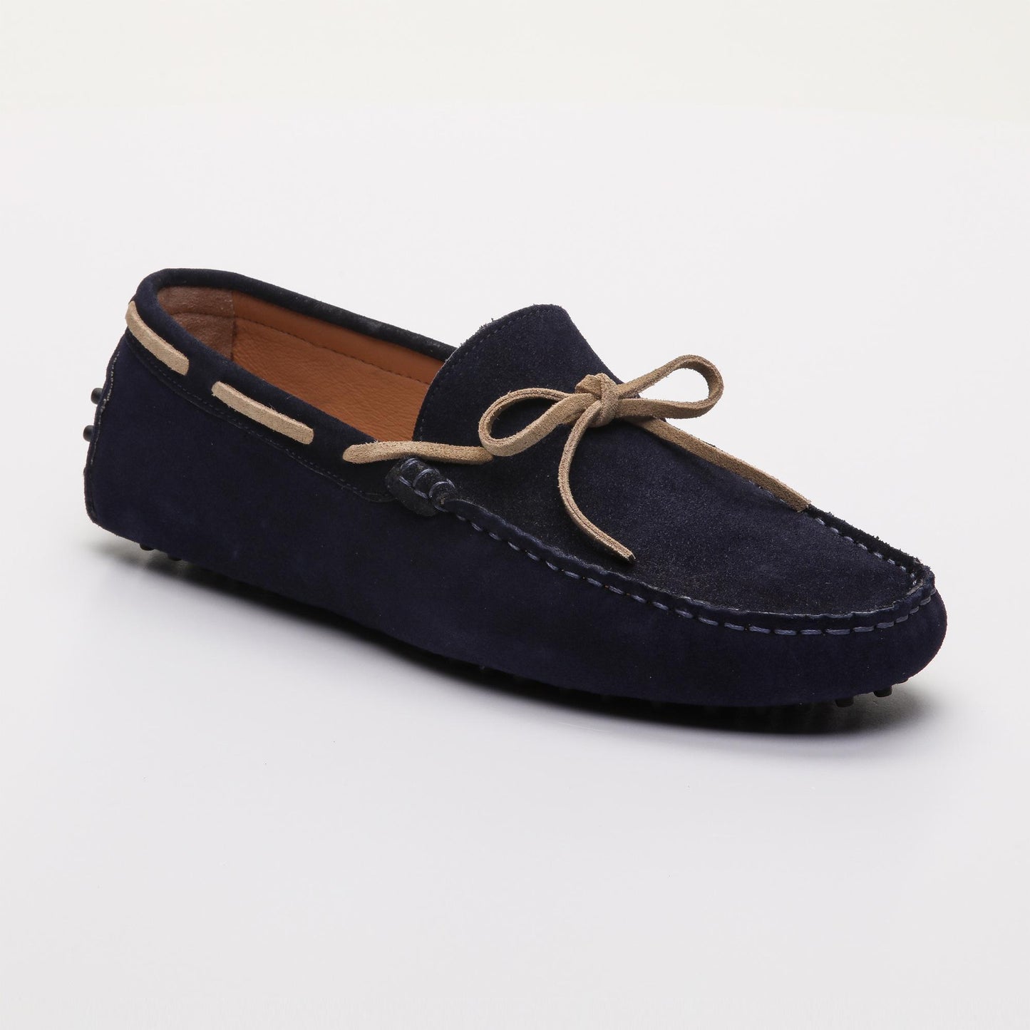 QUID mocassins à lacets marine et beige