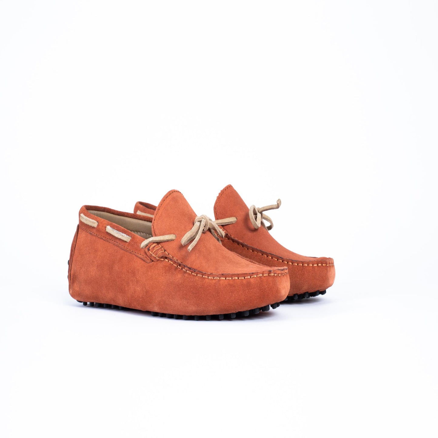 QUID mocassins à lacets terre cuite et beige