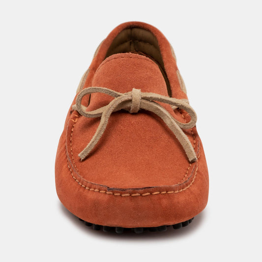 QUID mocassins à lacets terre cuite et beige