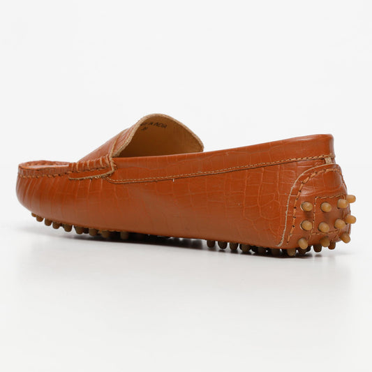 THANDIE mocassins classiques croco camel