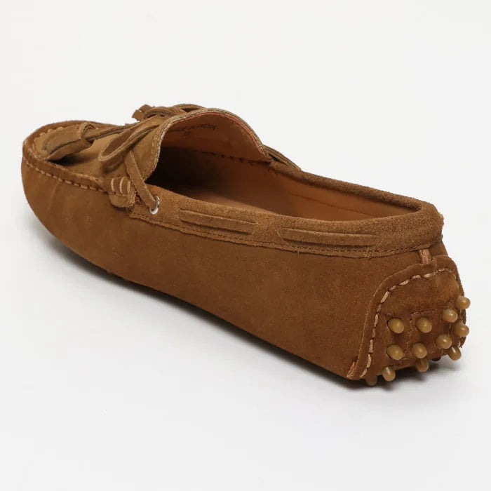 JANUARY mocassins à pompons camel