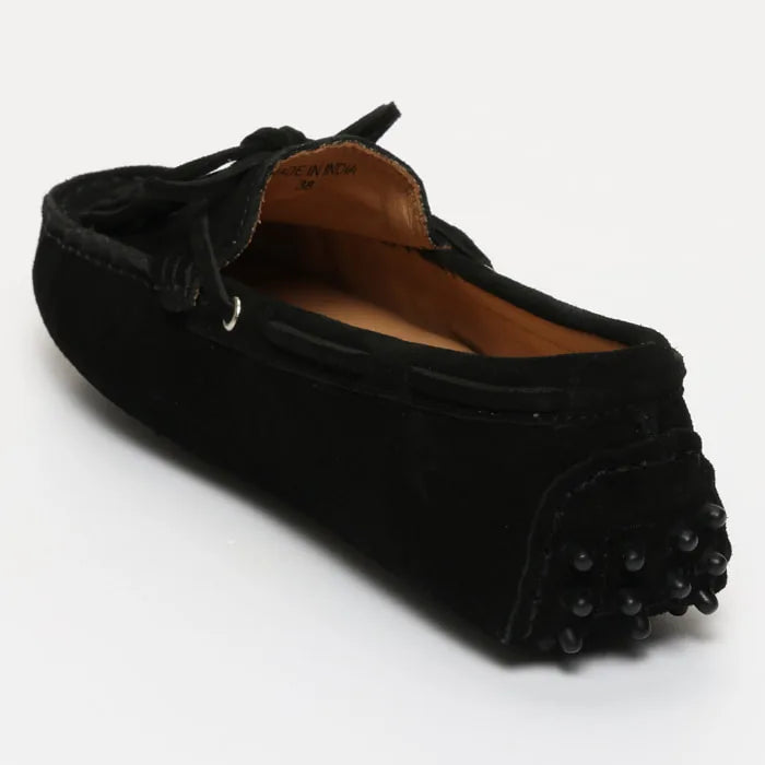 JANUARY mocassins à pompons noir