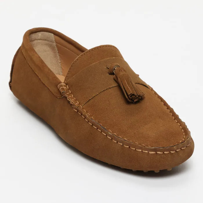 FRED mocassins à pompons camel