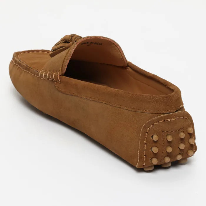 FRED mocassins à pompons camel