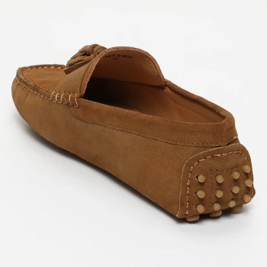 FRED mocassins à pompons camel