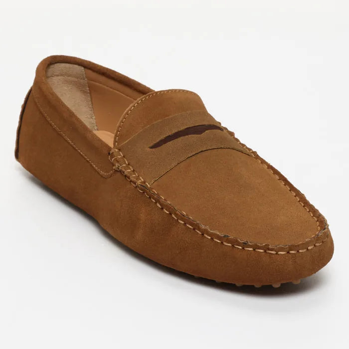DRAKE mocassins classiques camel et chocolat