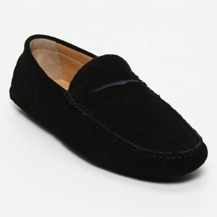 DRAKE mocassins classiques noir et océan