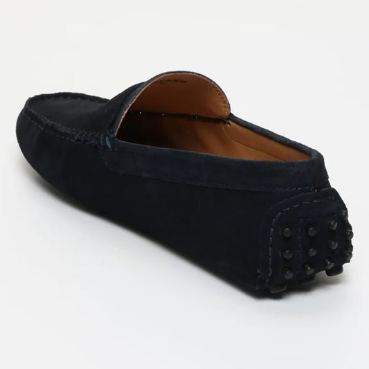 DRAKE mocassins classiques marine et rouge