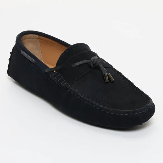 CLAYTON mocassins à lacets marine