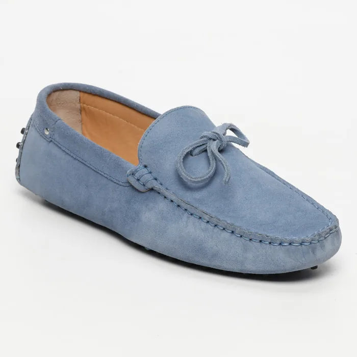 ANDY mocassins à lacets bleu denim