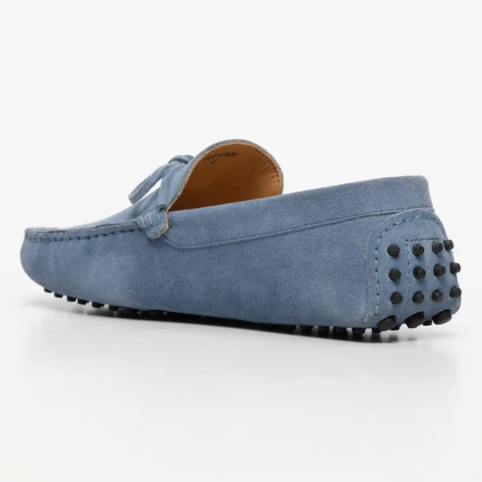 ANDY mocassins à lacets bleu denim