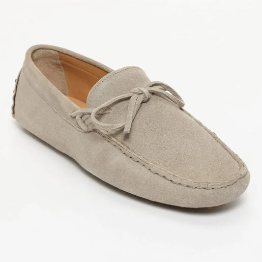 JOHNNY mocassins à lacets gris clair