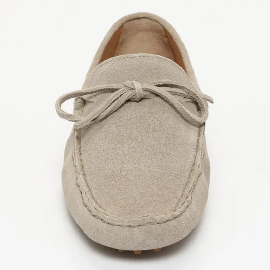 JOHNNY mocassins à lacets gris clair