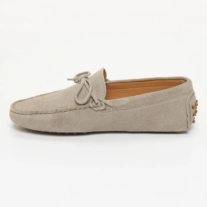 JOHNNY mocassins à lacets gris clair