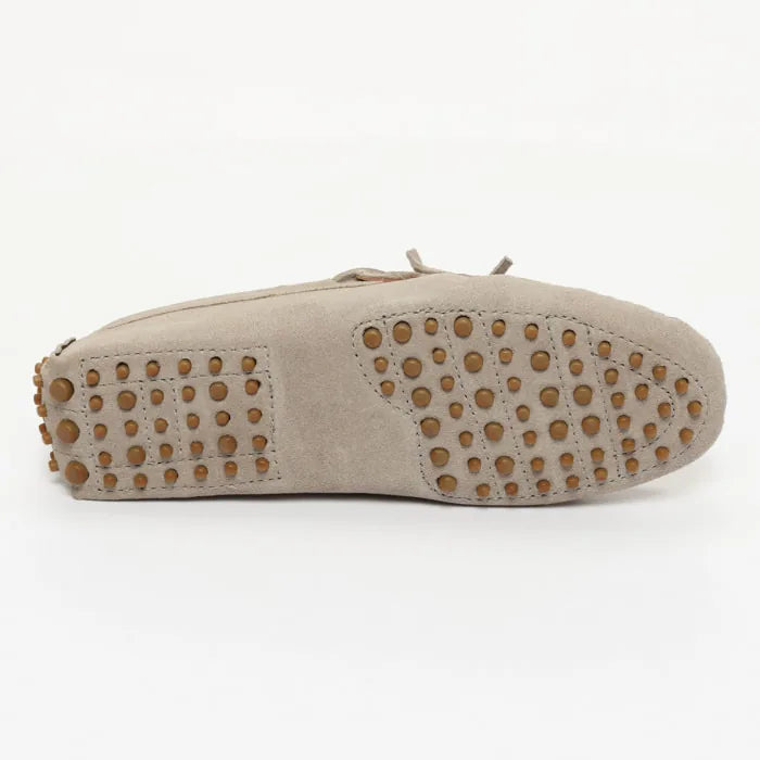 JOHNNY mocassins à lacets gris clair