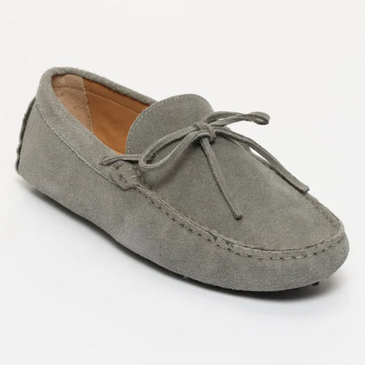 JOHNNY mocassins à lacets gris foncé