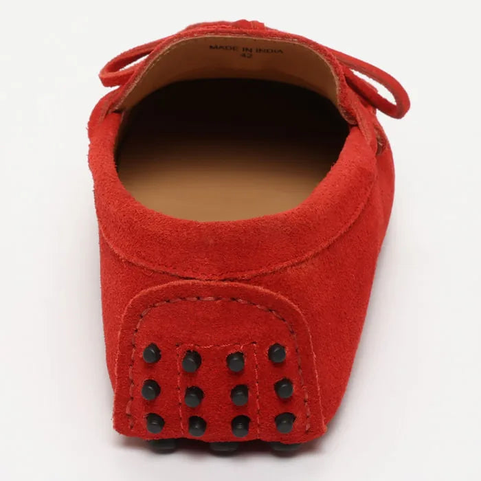 JOHNNY mocassins à lacets rouge