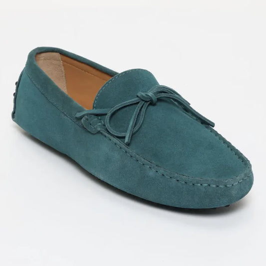 JOHNNY mocassins à lacets bleu électrique