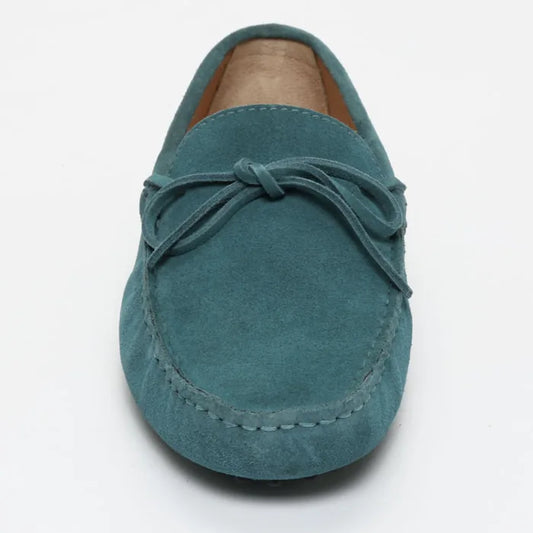 JOHNNY mocassins à lacets bleu électrique