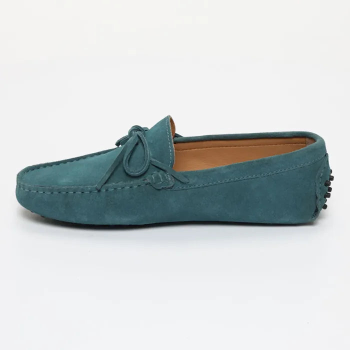 JOHNNY mocassins à lacets bleu électrique