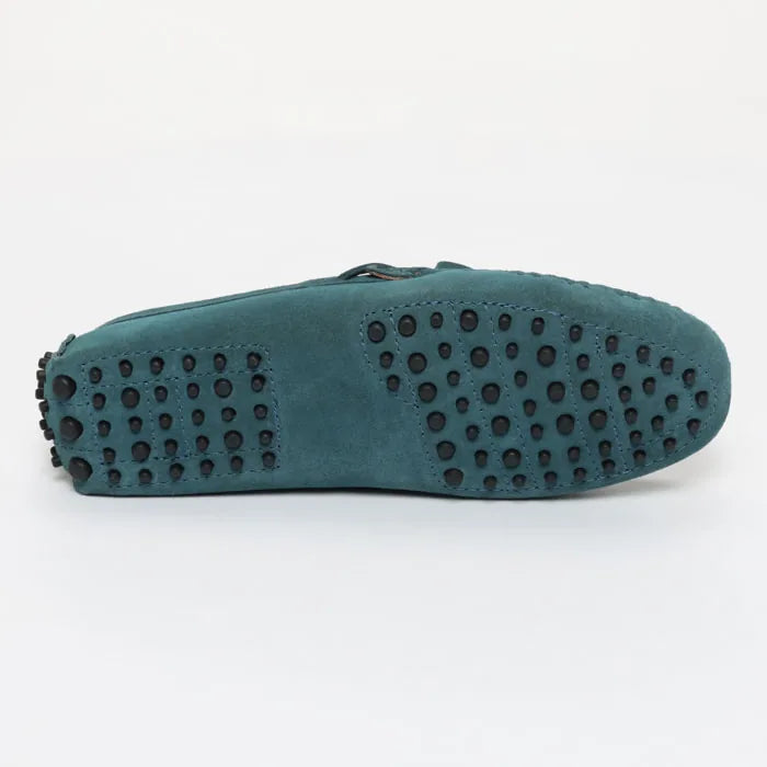 JOHNNY mocassins à lacets bleu électrique