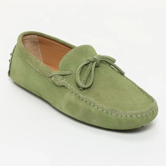 JOHNNY mocassins à lacets vert clair