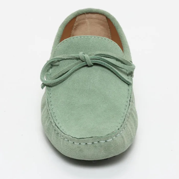 JOHNNY mocassins à lacets vert passé