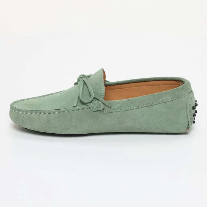 JOHNNY mocassins à lacets vert passé