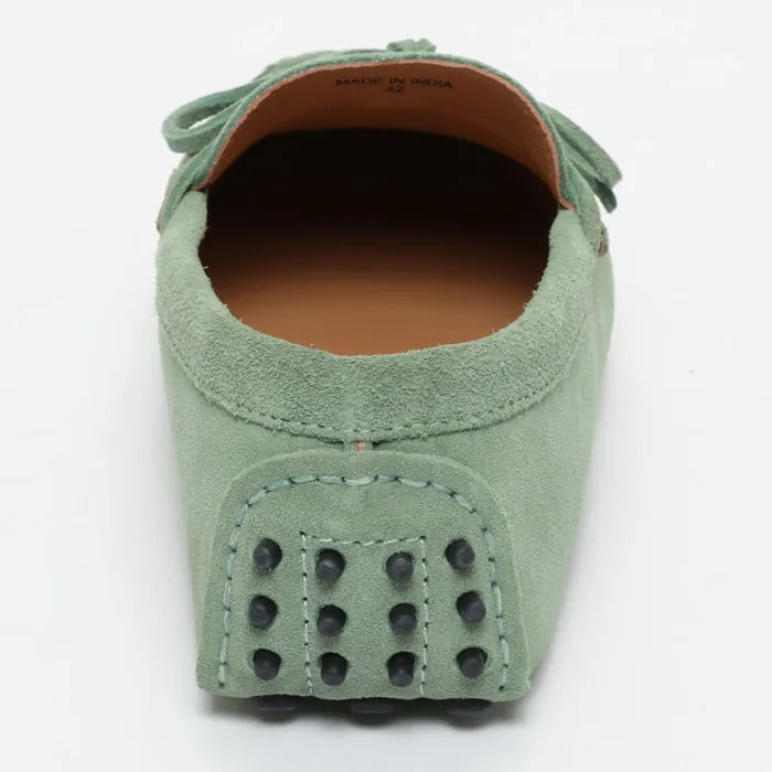 JOHNNY mocassins à lacets vert passé
