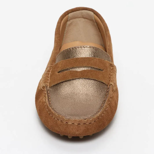 THANDIE mocassins classiques camel et bronze