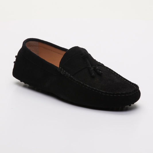 DALTON mocassins à pompons noir