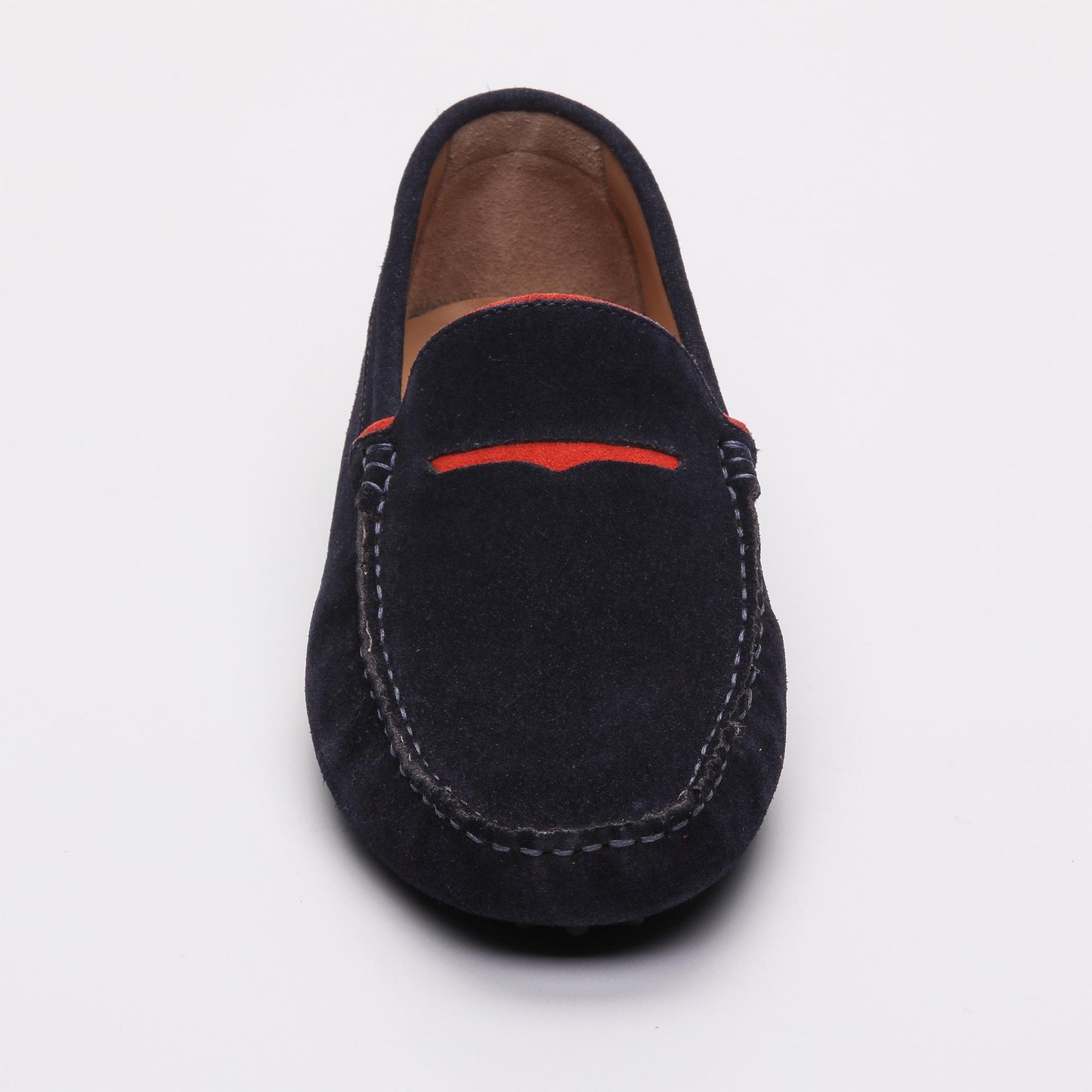 DARREN mocassins classiques marine et rouge