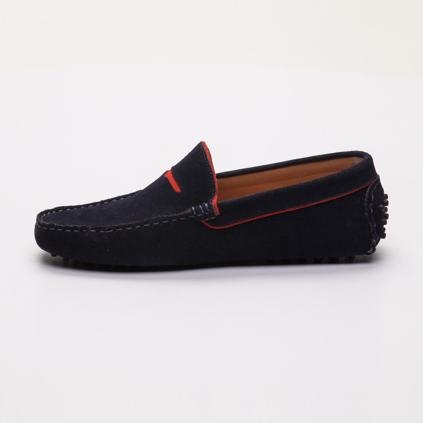 DARREN mocassins classiques marine et rouge