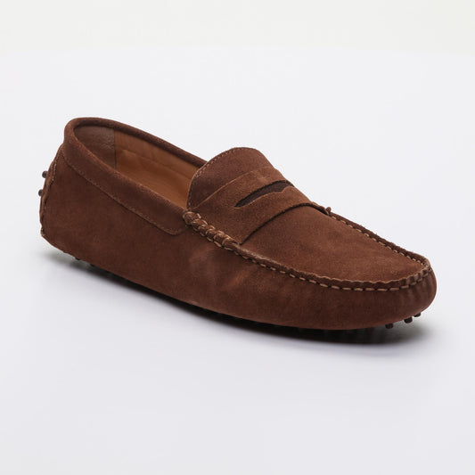 DRAKE mocassins classiques camel et chocolat