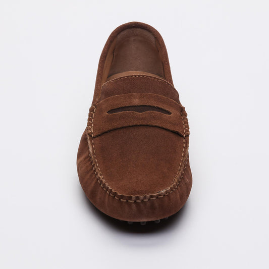 DRAKE mocassins classiques camel et chocolat